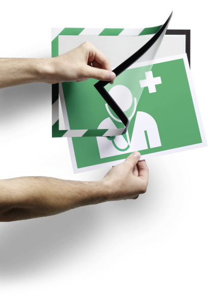 DURAFRAME® SECURITY A4 2kpl Vihreä/Valkoinen - Infotaskut, julistekehykset - 4944131 - 2