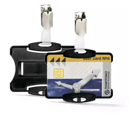 Kulkukorttikotelo Durable 8118 54x85mm 25 kpl, musta - Nimikortit, kongressineulat, kaulanauhat - 811801 - 1