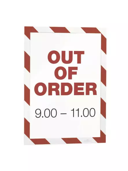 DURAFRAME® MAGNETIC SECURITY A4 5kpl Punainen/Valkoinen - Magneettitaskut - 4945132 - 1