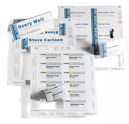 Nimikylttiarkit kierrätyspaperista 40x75mm 240kpl - Nimikortit, kongressineulat, kaulanauhat - 142702 - 2