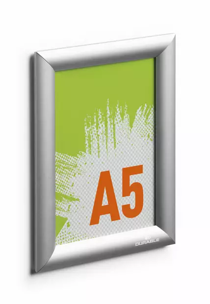 Durable Snapkehys alumiini A5 hopea - Infotaskut, julistekehykset - 479523 - 1