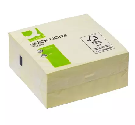 Viestilappukuutio Q-Connect 76x76mm keltainen - Viestilaput, muistilaput, kuutiot - 236684 - 3