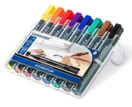 STAEDTLER Lumocolor 350 WP8 viisto 8-värisarja - Merkkauskynät, -tussit - STA350WP8 - 1