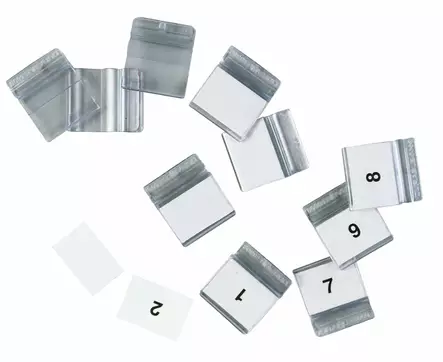 Pikahakutelineen kieleke ja nimilappu/10kpl - Selailutelineet, pikahakutelineet - 560319 - 3