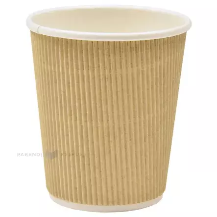 Kahvikuppi 250ml ruskea aalto 25kpl - Kertakäyttöastiat - UJKK250BROWN - 2